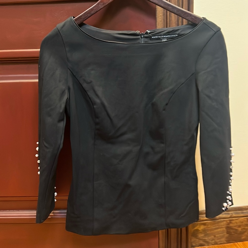 WHBM Black Dress Top